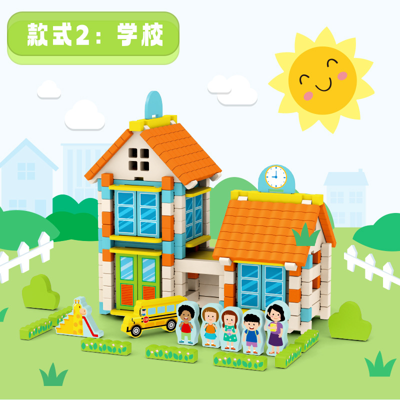 Juguetes de bloques de construcción de espiga y espiga Desarrollo de cerebros educativos para niños Nuevo edificio antiguo chino Estructura de Luban para ensamblar regalos de casa