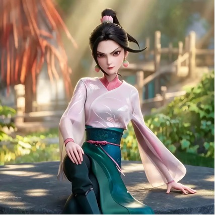 何仙姑cos服cosplay角色扮演服装二次元儿童暗纹演出服表演服现货