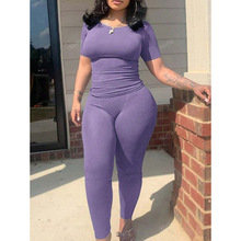 B 51512 Short sleeve tight pants set �����������װ�羳
