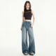 2025 Summer American Style Retro Rivet Decoration Korean Style Casual Versatile Fashion Jeans Loose Wide Leg Pants for Women