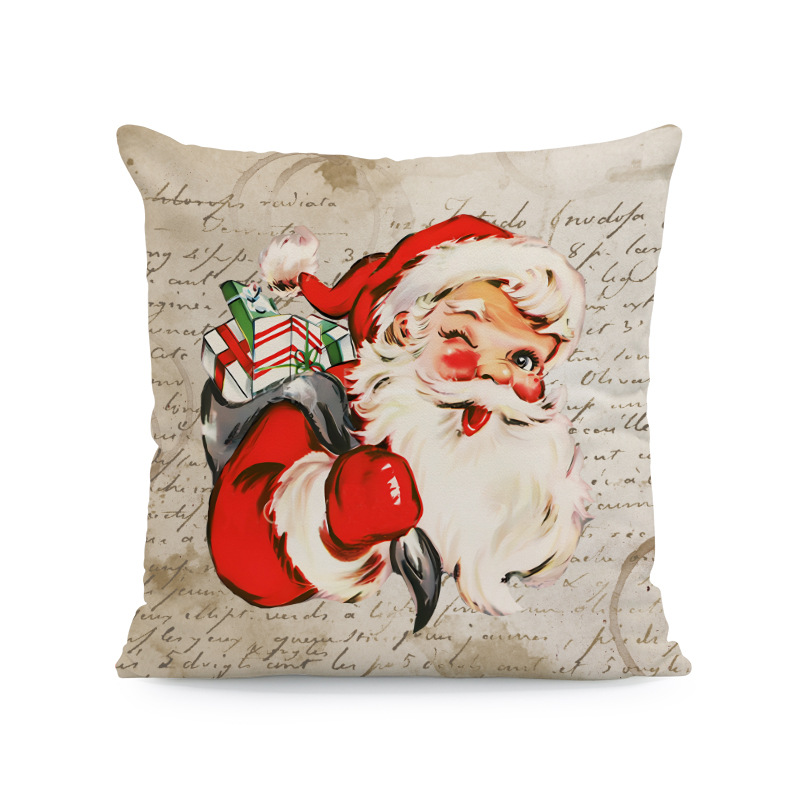 Venta caliente transfronteriza elementos de Navidad funda de almohada ambiente para el hogar sofá de decoración jardín patio festivo funda de cojín image 39