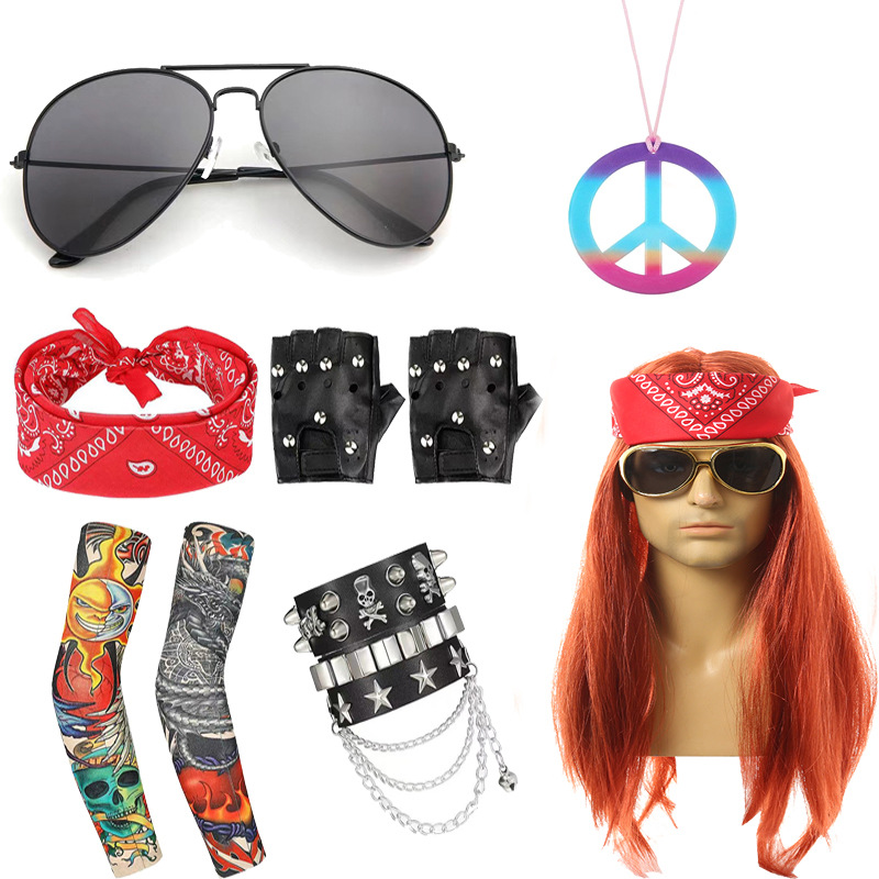 오렌지 스트레이트 헤어 + 6 피스 세트 1