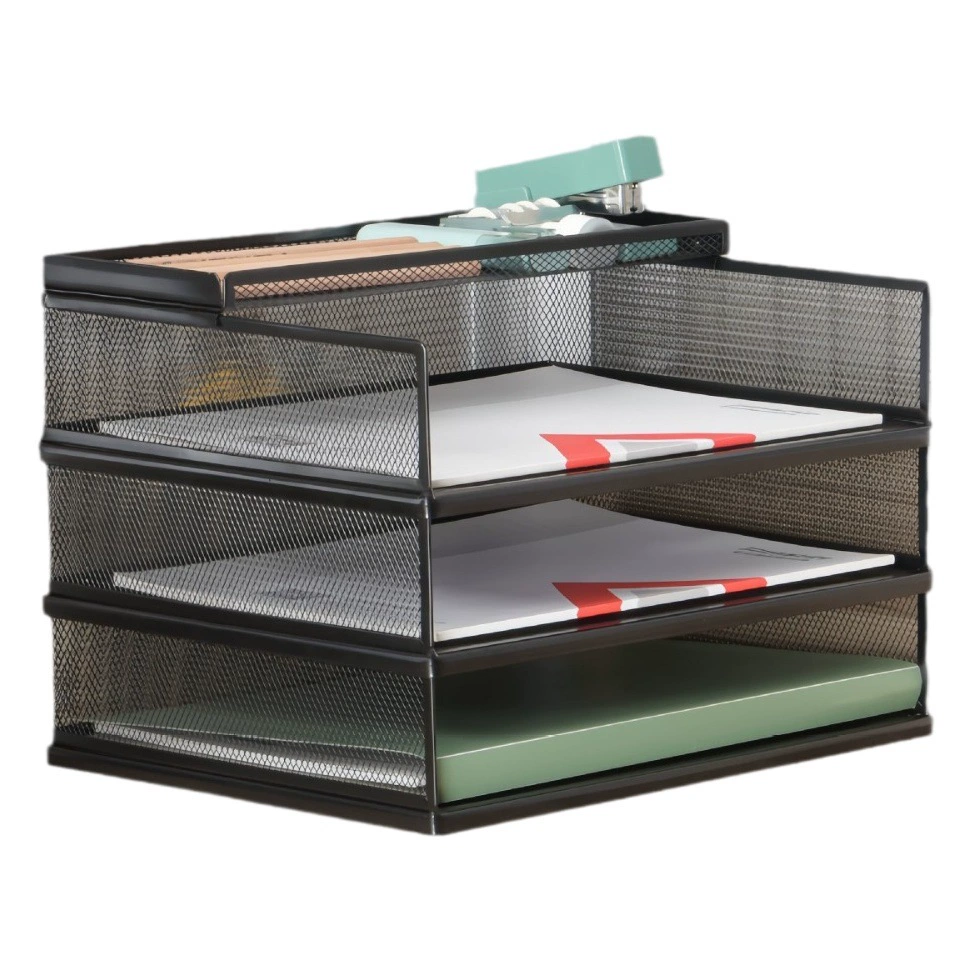 Утюг формата А4, сложенный лоток для файлов, стойка для файлов, многослойная комбинация, канцелярские принадлежности, офисный цельнометаллический стол, аккуратный стол