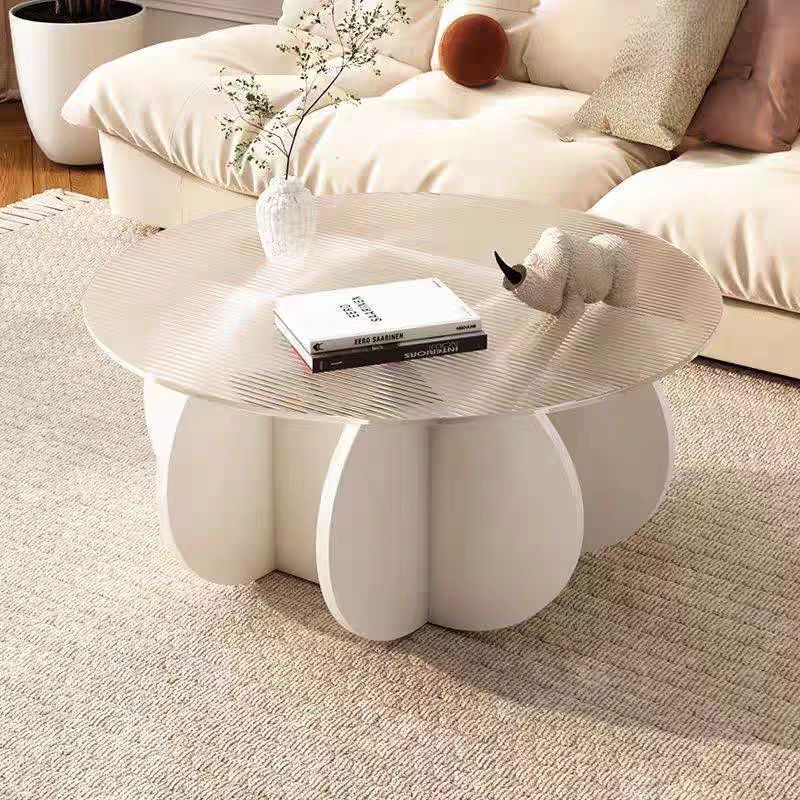 Glass Coffee Table Creative Coffee Table Living Room Rental Home Small Apartment Round Balcony Normcore Style Glass Table