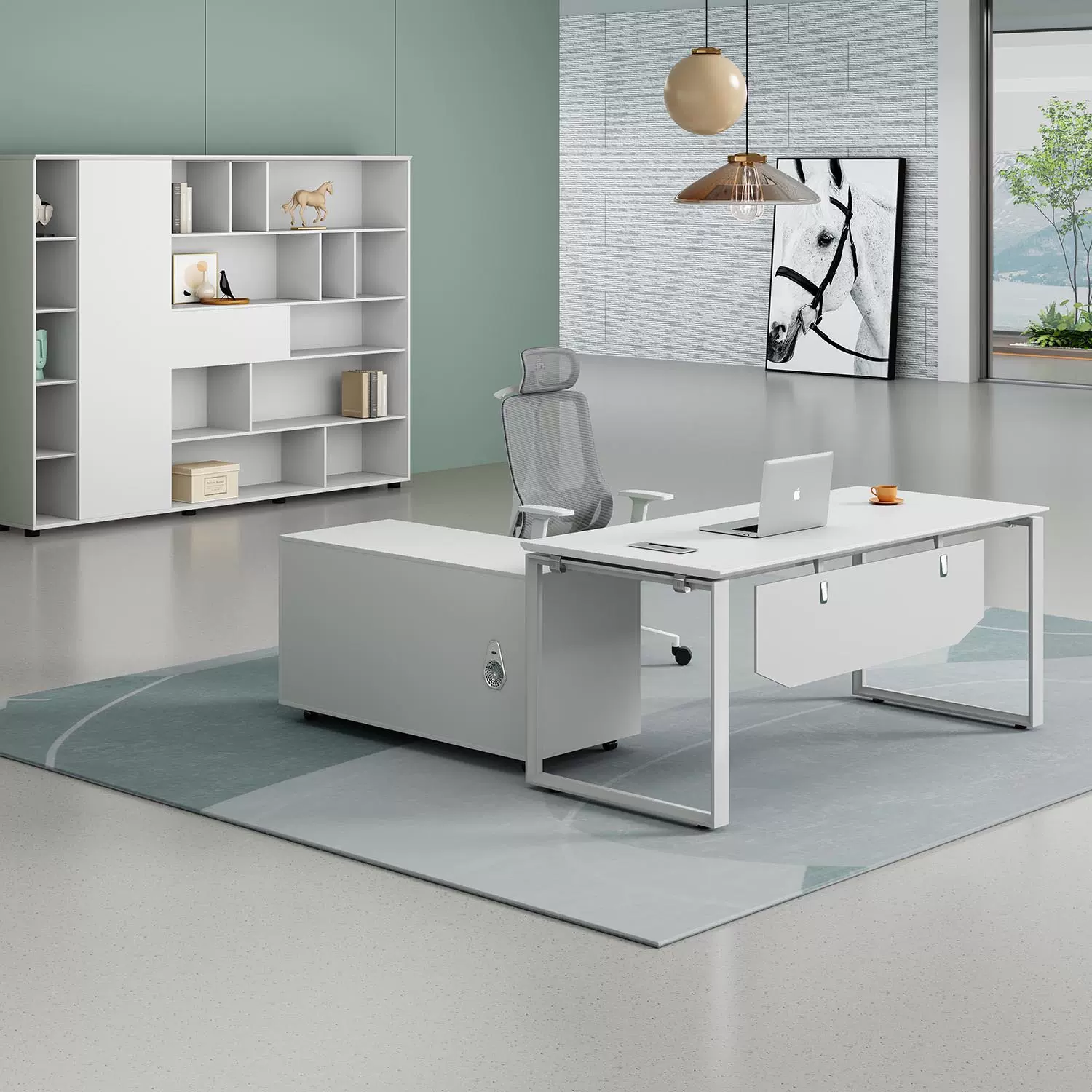 办公桌简约现代主管桌经理办公室桌高端时尚老板桌办公桌