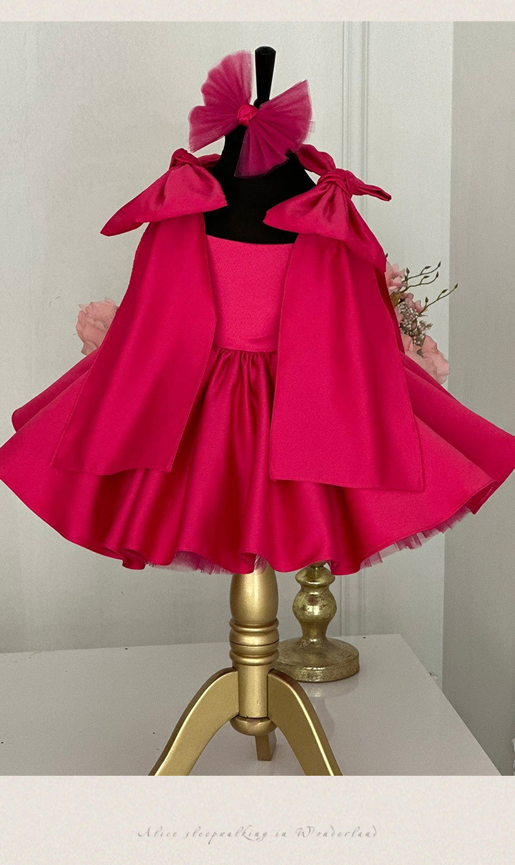 Flicka prinsessklänning med rosetter rosa fest och vardag_voghion.com