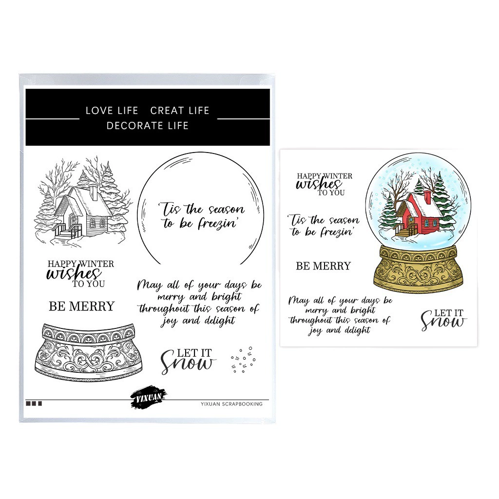 Рождественский снежный дом металлическая форма ножа из углеродистой стали с силиконовой печатью cutting die тиснение