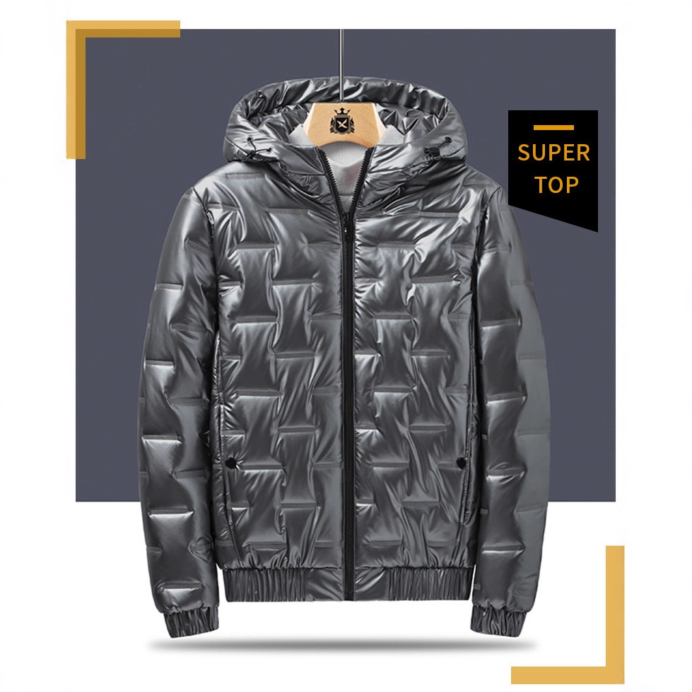 Abrigo acolchado de algodón de seda de invierno abrigo de hombre abrigo acolchado de algodón engrosado con sombrero ropa de invierno de los hombres abrigo acolchado de algodón juvenil ropa con capucha de los hombres