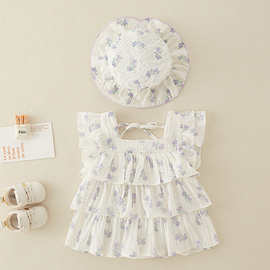 婴儿衣服夏季薄款新生儿女宝宝夏装包屁衣爬服公主洋气哈衣连衣裙