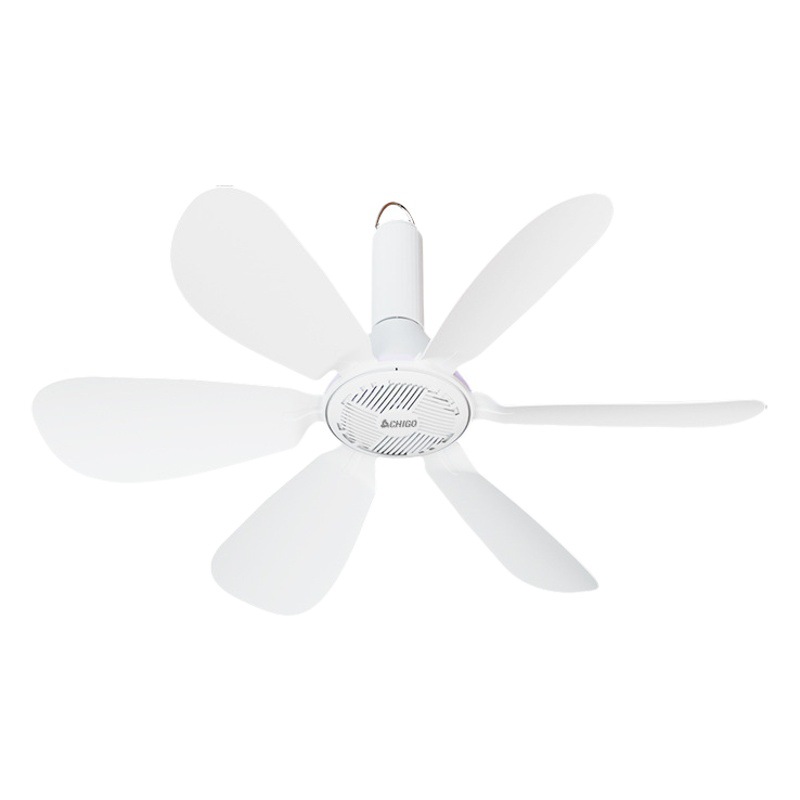 Chigo pequeño ventilador de techo ventilador de mosquitero de 8 aspas ventilador de sonido ligero mini ventilador de techo para cama dormitorio en casa ventilador eléctrico de viento grande