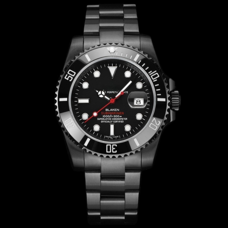 Cross-Border Foreign Trade of Micro-Business Delivery of Laojia Green, Blue and Black Water Ghost Fully Automatic Mechanical Steel Belt Men's Watches Manufacturer