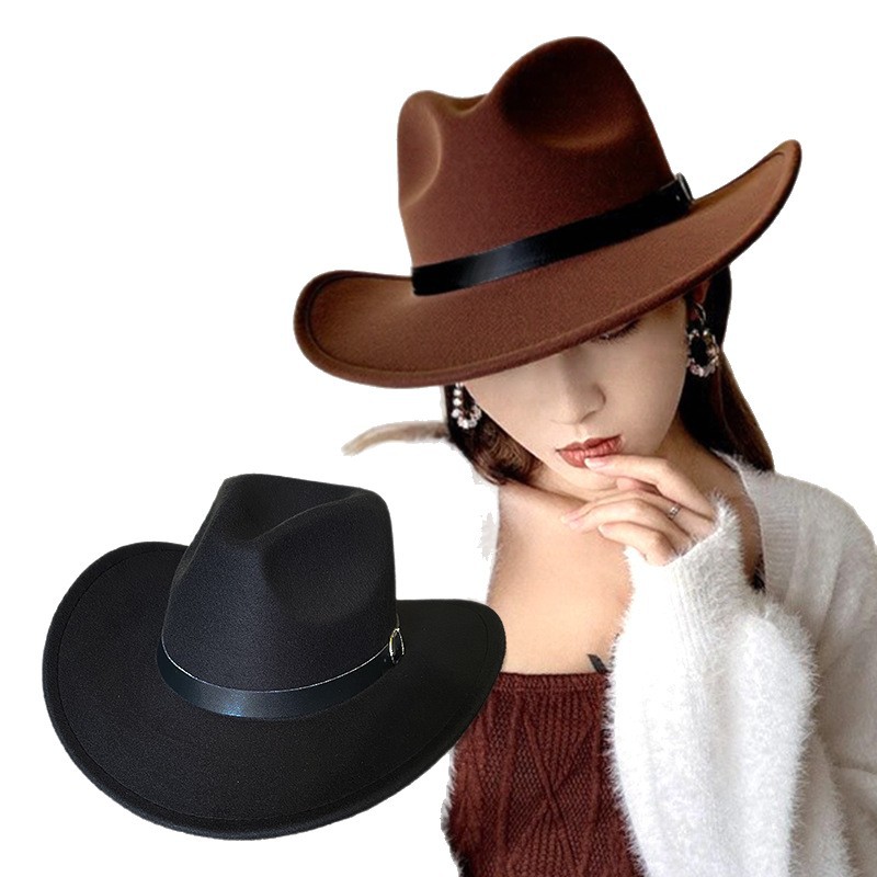 Sombrero Jazz de Lana con Ala Ancha para Hombre Ajustable Térmico para Otoño e Invierno image 6