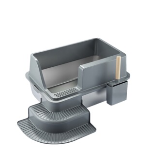 Stainless steel litter box large capacity 20L staircase anti-splash semi-closed thick cross-border hot sale