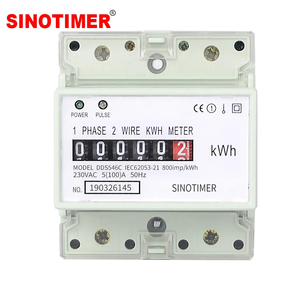 DDS546C factory direct sale economical household mechanical digital energy meter track single phase 4P 100A