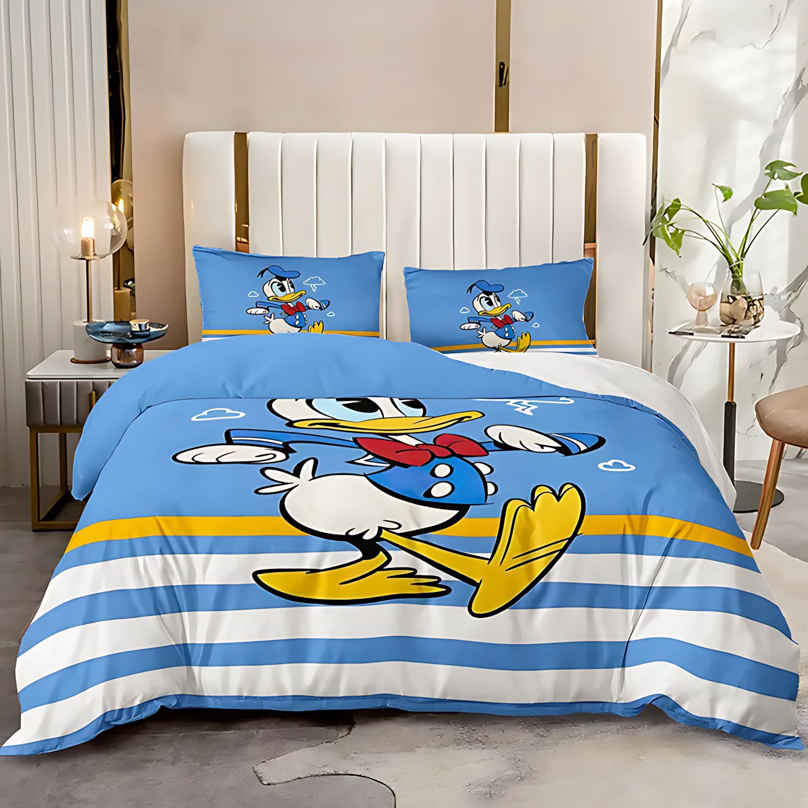 TEMU / JIT nuevos productos transfronterizos colcha de cama de impresión digital de dibujos animados encantadores Donald