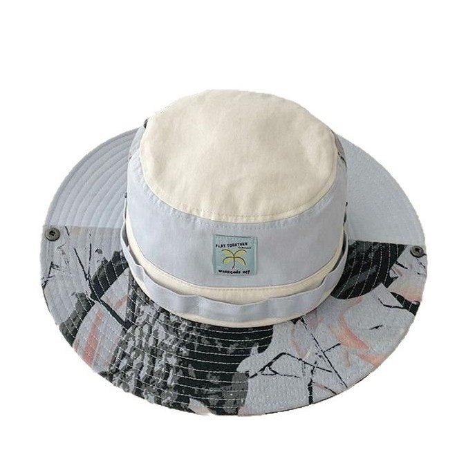 Padres-hijos retro camuflaje floral japonés sombrero de pescador sombrero de verano sombrero de sombrero solar para mostrar la cara sombrero de cuenca