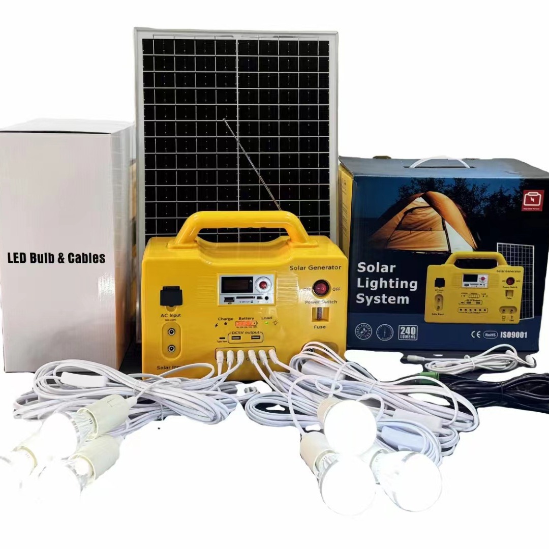 Sistema de generación de energía solar fuente de alimentación de emergencia fotovoltaica doméstica fuente de alimentación móvil al aire libre sistema de suministro de energía solar