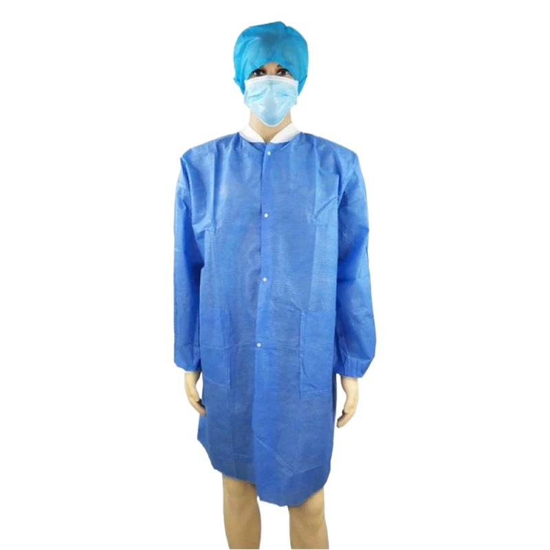 Одноразовый нетканый изолирующий халат, комбинезон, белое пальто, белая на липучке, экспериментальная одежда для посетителей, пылезащитная защита