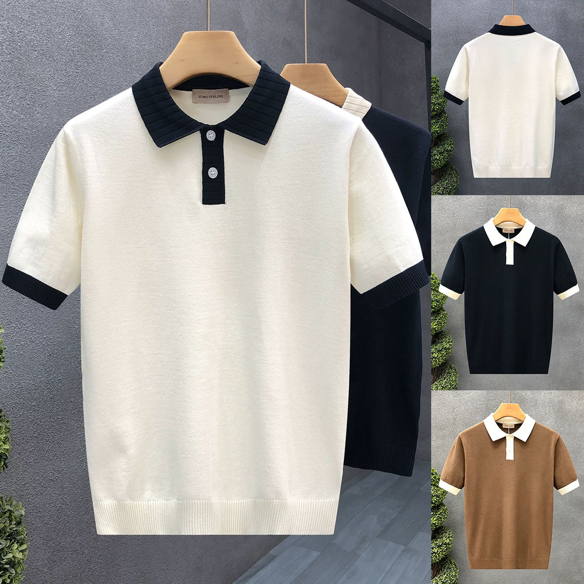 Polo camiseta de punto camiseta de manga corta camiseta de hombre paulo collar viejo viento de negocios de verano fábrica transfronteriza al por mayor