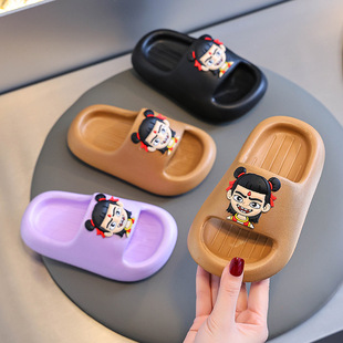 Nezha Children's EVA Slippers New Summer Boys and Girls Bathroom Non-slip Baby Home Soft Bottom Cartoon Sandals and Slippers