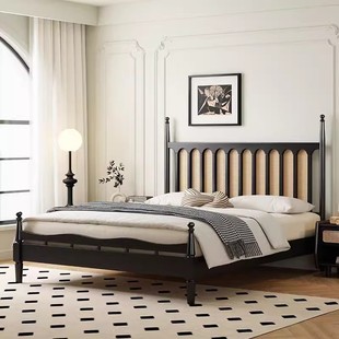 Schimu Tengmu bed Middle -aged wind bed 1.8m double bed American retro bed apartment