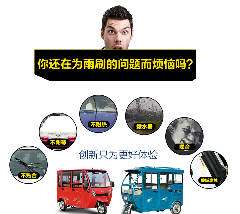 Tricycle wipers, electric vehicle wipers, four-wheel canopy vehicle, motorcycle wiper motor, wiper assembly