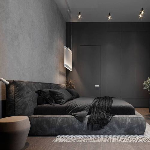 Italian Minimalist Fabric Bed, Modern Simple Double Bed, Floor Bed, Master Bedroom Villa King Bed, Tatami Bed