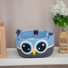 跨境猫头鹰收纳筐加厚棉绳储物筐桌面钥匙化妆品零食遥控器收纳筐