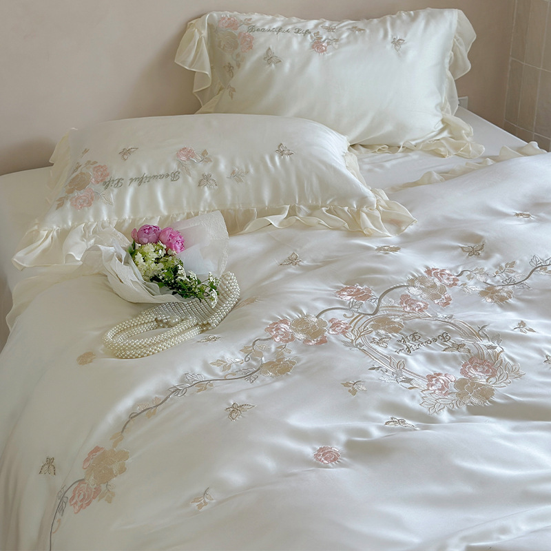 Conjunto de capa de edredão de verão tencel estilo princesa_voghion.com