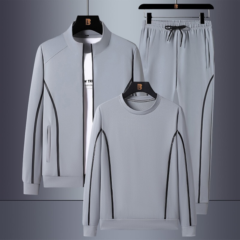Spring and Autumn Plus-Size Sports Casual Three-Piece Set for Men, Trendy Sweatshirt and Sweatpants Two-Piece Set, Loose Oversized Outfit for Men Spring and Autumn Plus-Size Sports Casual Three-Piece Set for Men, Trendy Sweatshirt and Sweatpants Two-Piece Set, Loose Oversized Outfit for Men