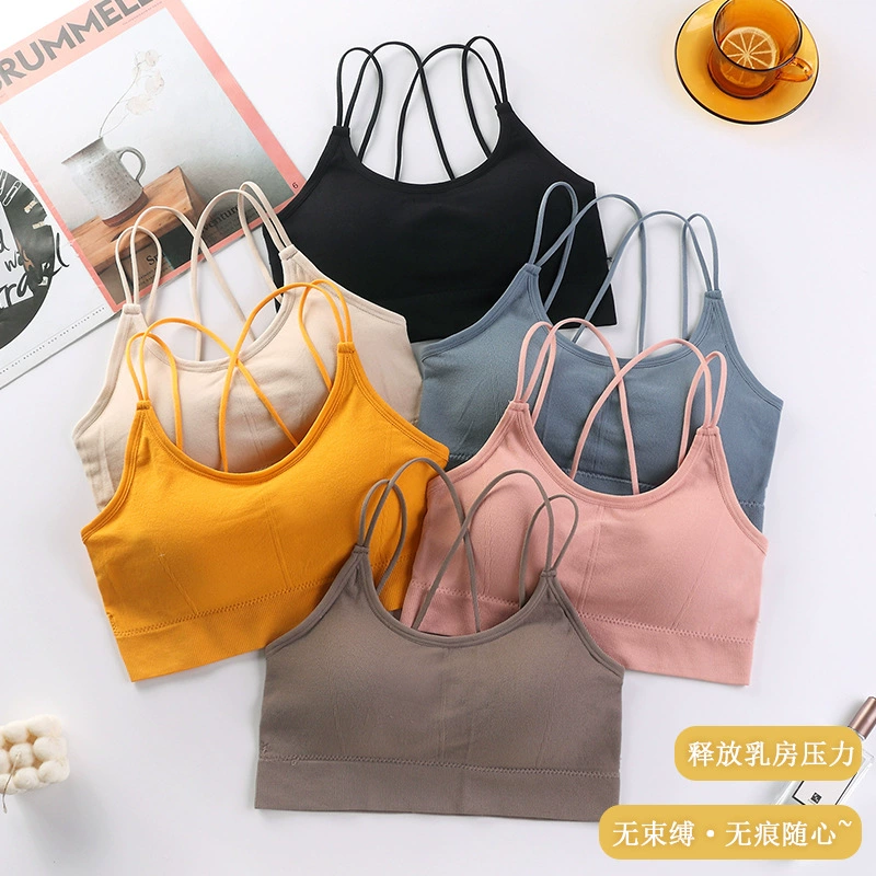 Горячая девушка, новый стиль, красивый задний Топ, Спортивное нижнее белье для студенческих девушек, обернутая грудь, Женская основа для слинга, сексуальный внешний жилет для женщин