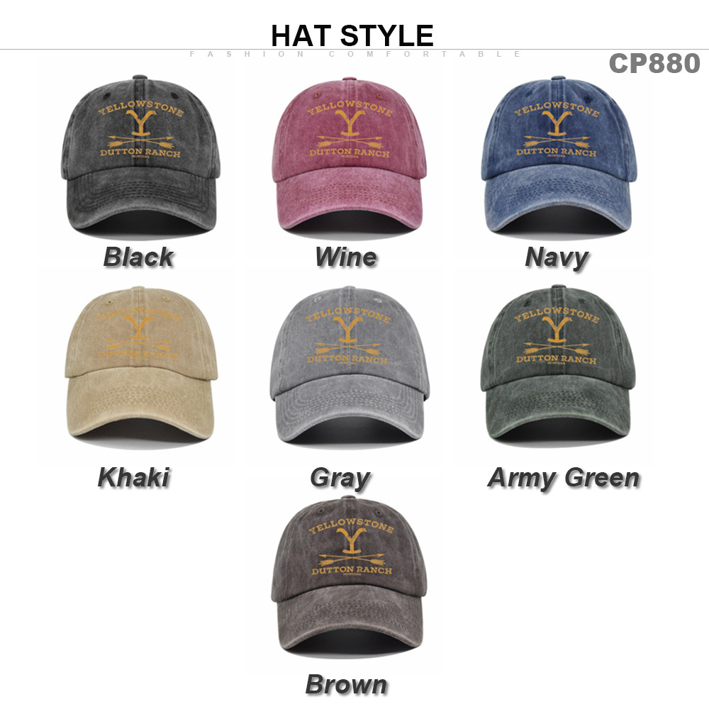Berretto da baseball con graffiti YELLOWSTONE con pietra gialla stampata in seta con lingua d'anatra realizzato con un vecchio cappello parasole a tesa curva_voghion.com