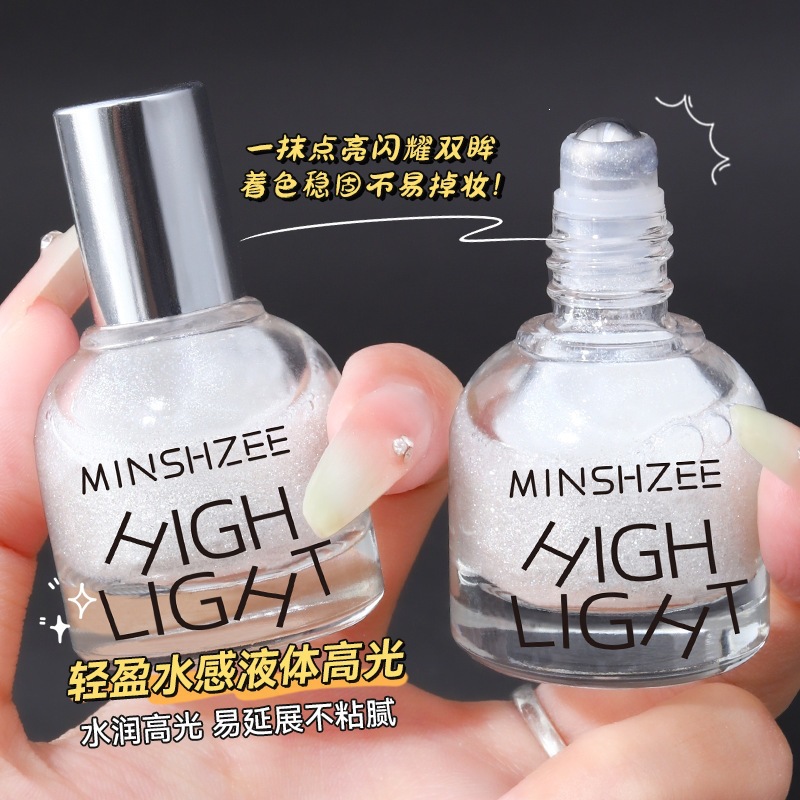 Mingxizhi Roll-On Liquid Highlighter for Face, Pearlescent Fine Glitter Powder for Eye Area, Contouring Highlighter for Under-Eye Area, Cross-Border Highlighter Liquid
