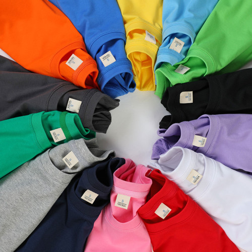 Custom-designed summer children's short-sleeve T-shirts, loose and casual pure cotton base shirts, parent-child sets, group clothing, and activity wear, one piece.