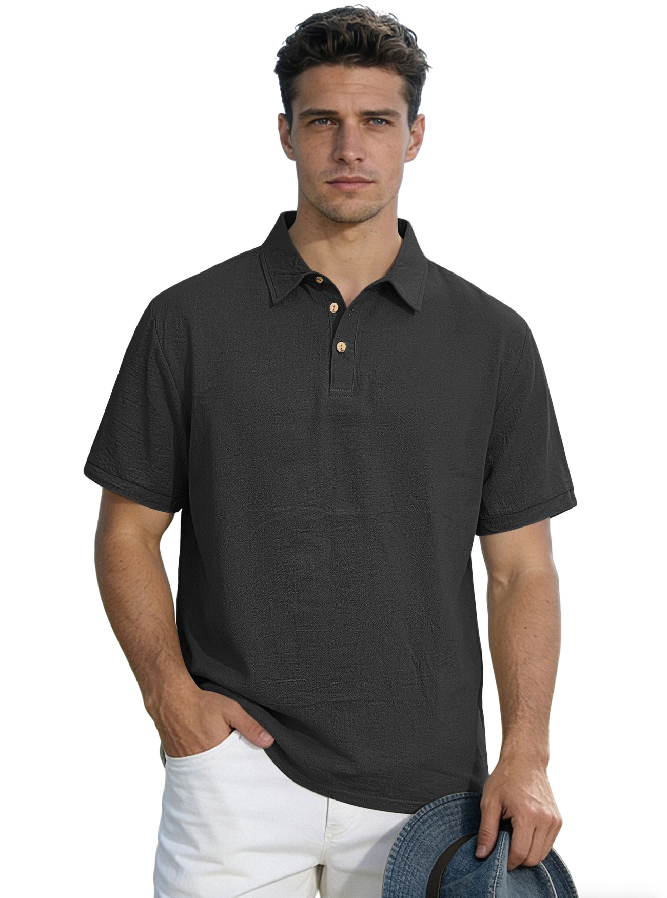 Transfronterizos Europa y América Amazon directo para el nuevo hombre polo de color sólido camiseta de negocios de alta gama camiseta de manga corta