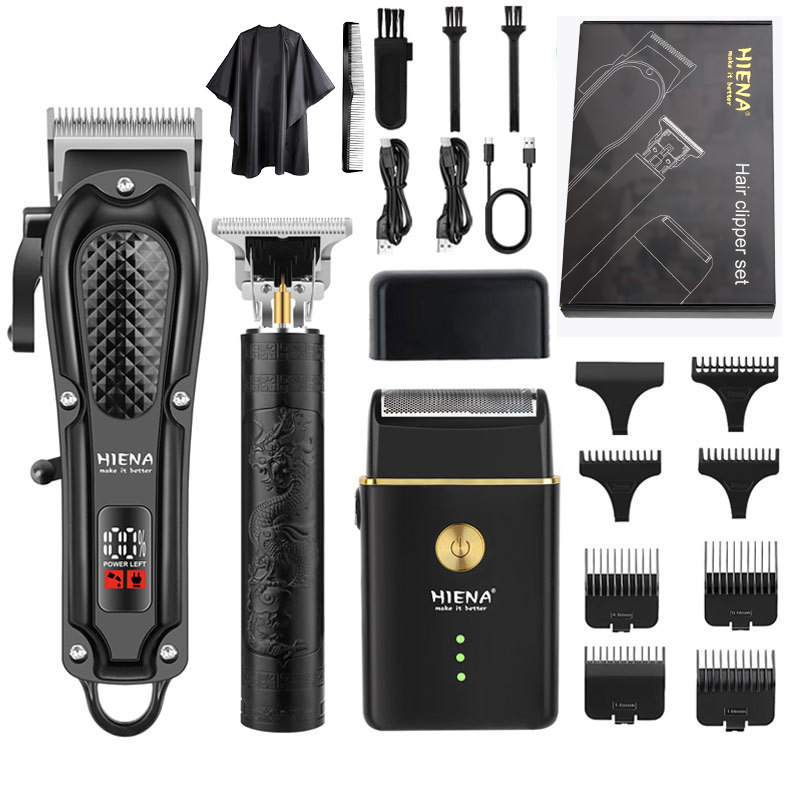 HIENA - cortador de pelo eléctrico conjunto de cabeza de afeitar retrógrado cabeza de aceite tallado cortador de pelo eléctrico cortador de pelo especial para salón de pelo