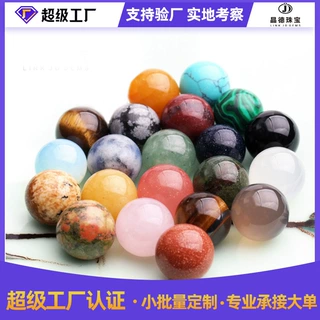 定制无孔水晶散珠diy手工饰品配件天然石无孔散珠半成品工厂批发