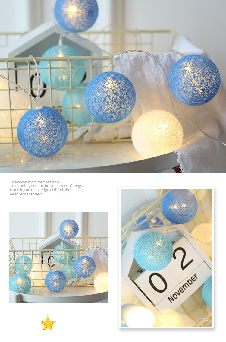 Luci a stringa a LED con palline di cotone - 300 lucine a LED per camerette, matrimoni, feste e decorazioni per la casa (alimentazione solare/a batteria/USB, IP43, certificazione CE)_voghion.com