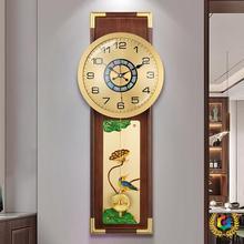 ✅新中式轻奢黄铜钟表别墅客厅欧式现代创意大气挂钟玄关时钟挂墙