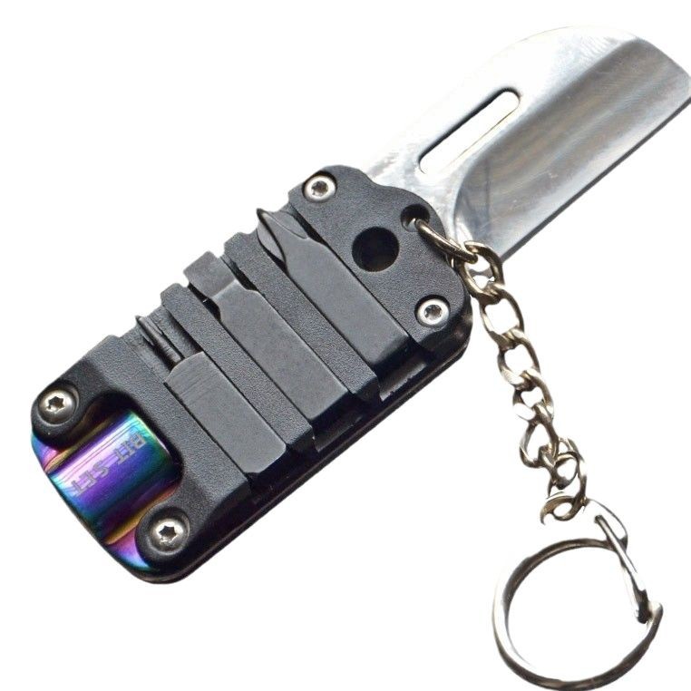 Nuevo cuchillo de Etiqueta de perro mini multifuncional con cabeza de lote cuchillo plegable al aire libre EDC cuchillo de bolsillo portátil herramienta portátil