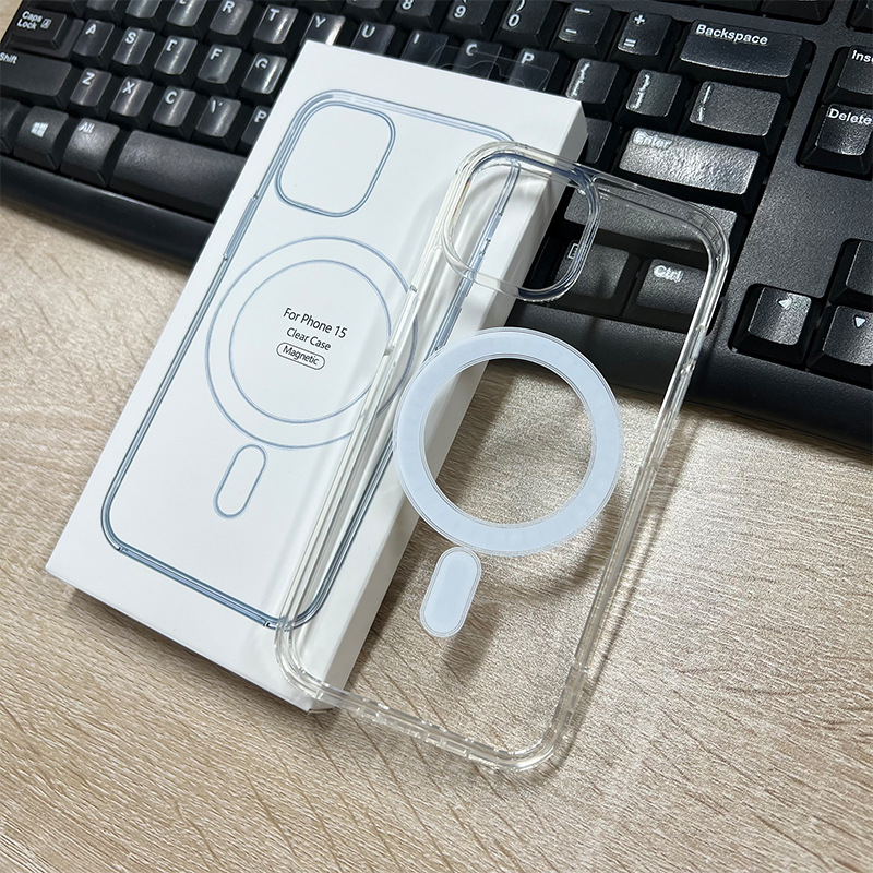 Funda magnética transparente para iPhone 17 Pro, 14, 15 Pro y 16 Pro Max, venta al por mayor.