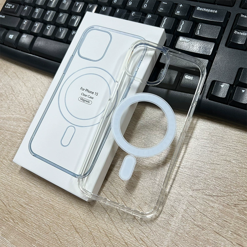 Прозрачный магнитный защитный чехол PinjieSheng с кольцом для iPhone 17 Pro/Max, серии 16/15