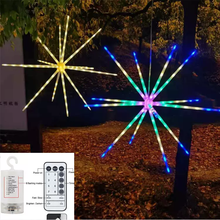 太阳能烟花灯 地插LED铜线灯串 流星雨蒲公英爆炸星新年装饰彩灯