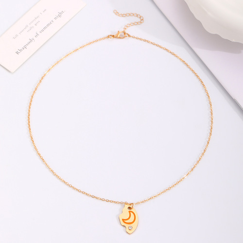Star, Moon, and Sun Three-in-One Friendship and Sisterhood Alloy and Diamond Plated Two-Piece Necklace Set