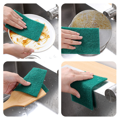 Emery sponge scouring pad household dishwashing cloth kitchen cleaning rag frosted brushed pot and bowl brush can be cut