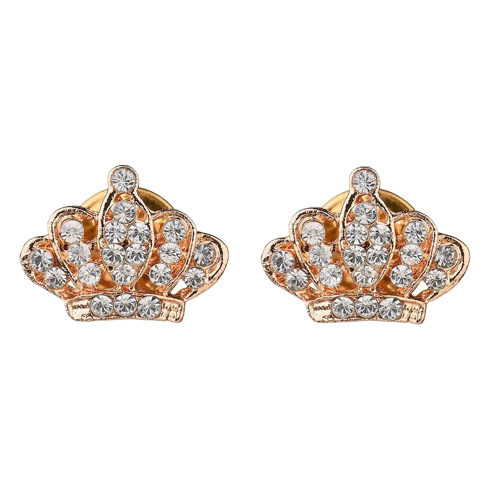 Estilo coreano personalizado ropa de Hombre Accesorios broche de moda corona simple ropa de mujer camisa collar de esquina pin par