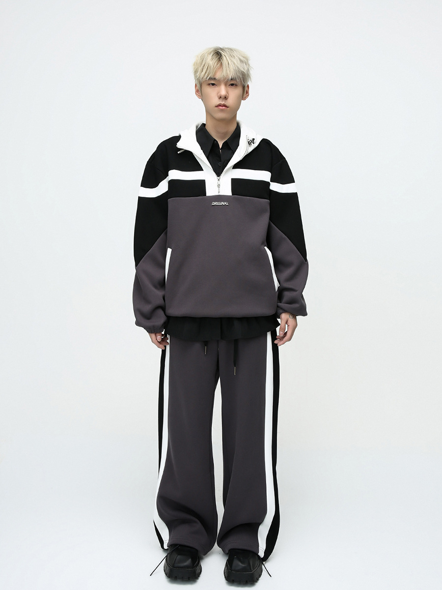 Mtlclothes ropa de Hombre | 2023 otoño americano nicho deconstrucción diseño color matching suéter casual traje moda