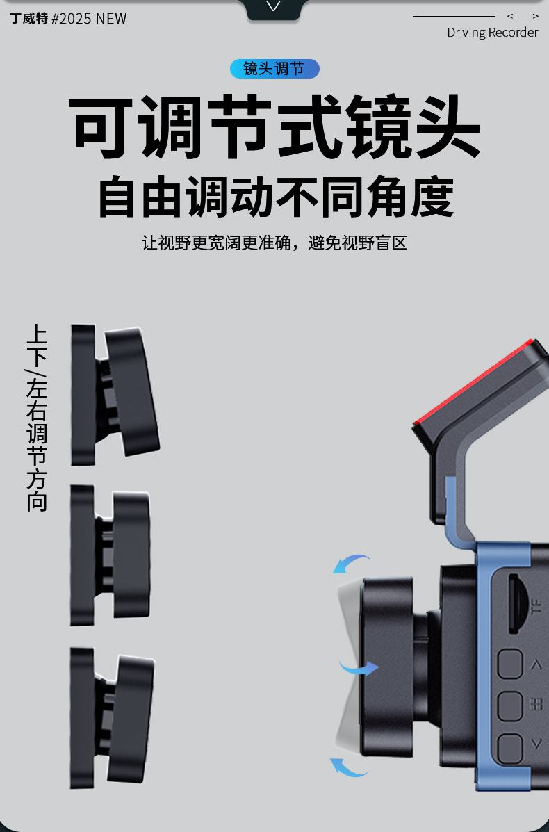Dingweite Dash Cam 4K Ultra Hd 2026 New Model Front and Rear Dual Camera No-Wiring Installation 360-Degree Panorama