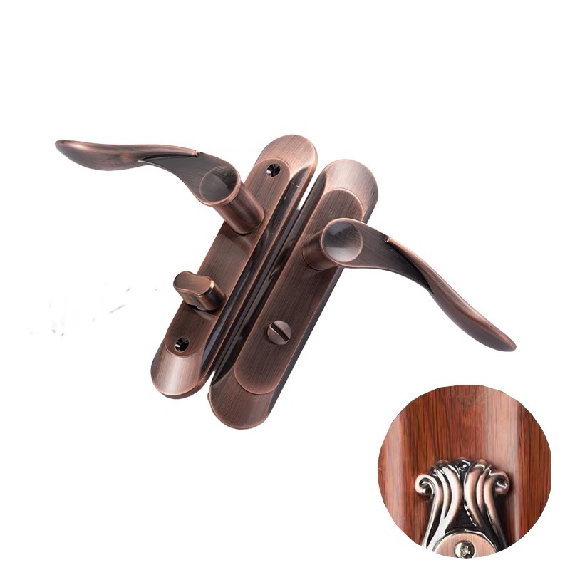 Cerradura de la puerta del inodoro aleación de zinc cobre rojo arco cóncavo cerradura del baño Universal