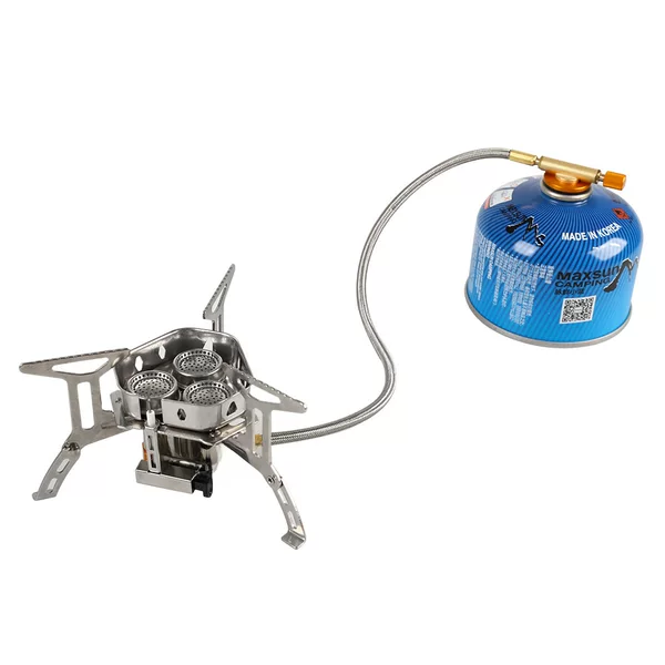 Second Generation Outdoor Picnic Stove Split Stainless Steel Three-Head Stove Windproof Stove Portable Foldableable Stove
